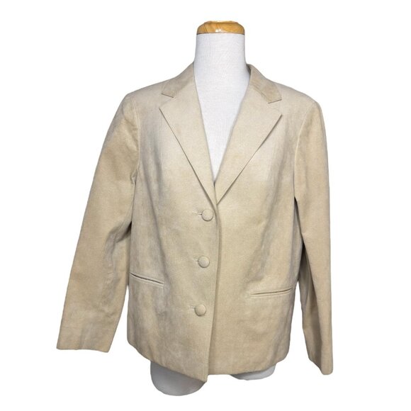 Hand Tailored Vintage Beige Suede Blazer Jacket By Chinese Custom Tailor - Picture 2 of 7